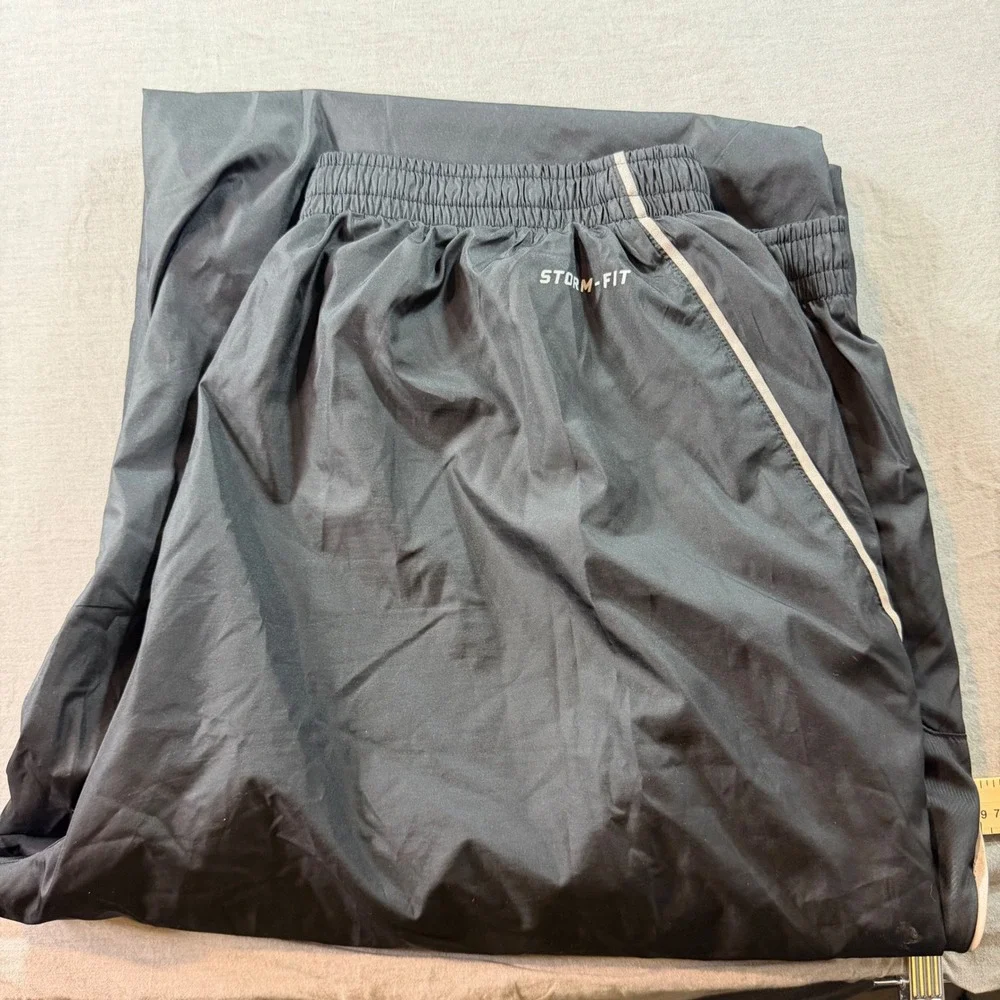 Nike Storm-FIT Track Pants Mens 4XL Black Baggy Mesh Lined Windbreaker Vintage